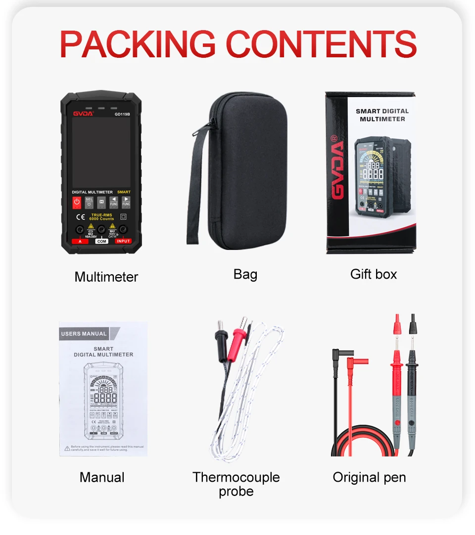 5. Digital Multimeter Packing Contents