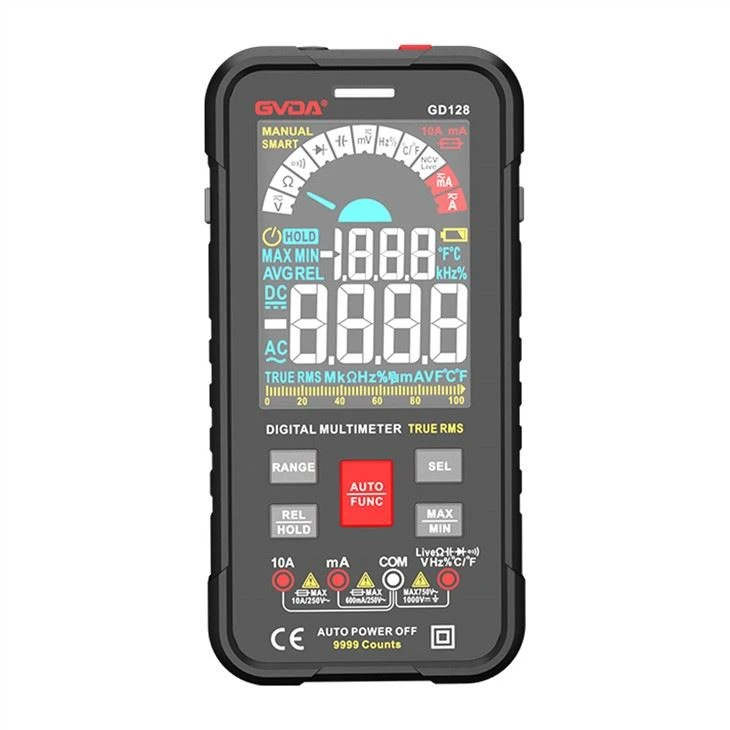 1000v 10a Multimeter Digidol gyda Lliw LCD