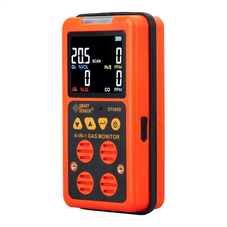 4 mewn 1 O2 LEL CO H2S Gas Analyzer