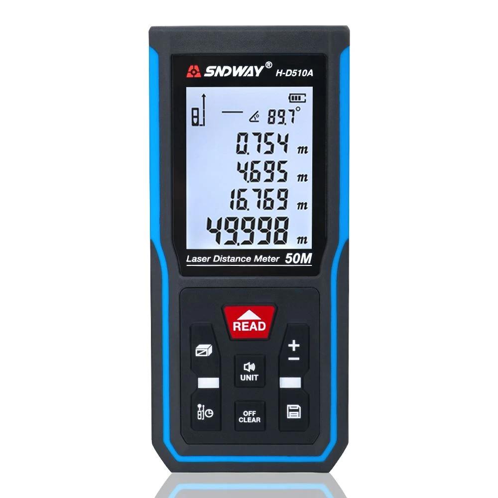 SNDWAY Top Gwerthu Mesurydd Pellter Laser Aildrydanadwy 50m 70m 100m 120m Ran...